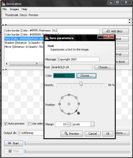 Decoration effect option screenshot