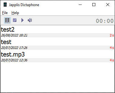 Screenshot of Dictaphone