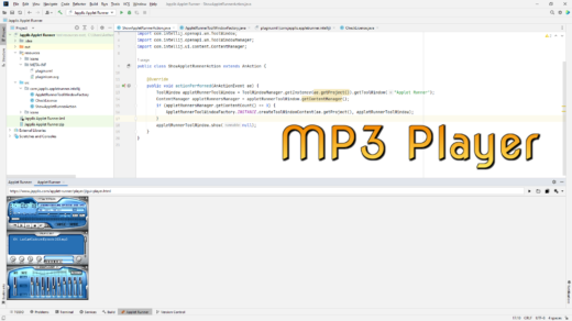 MP3 Player running in Applet Runner plugin in JetBrains IntelliJ IDEA