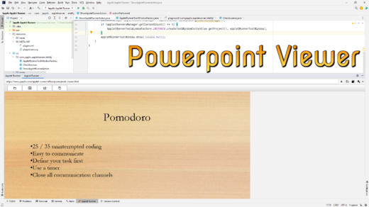 Powerpoint presentation in Applet Runner plugin in JetBrains IntelliJ IDEA