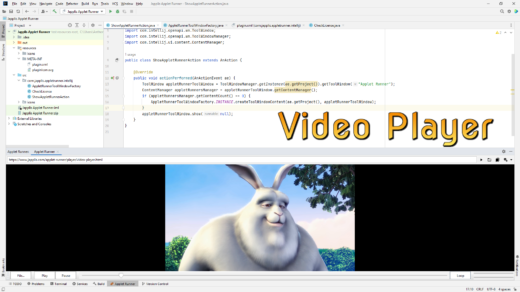 Video playing in the Video Player in Applet Runner plug-in in JetBrains IntelliJ IDEA