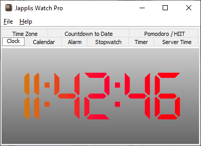 Japplis Watch Pro clock on Windows