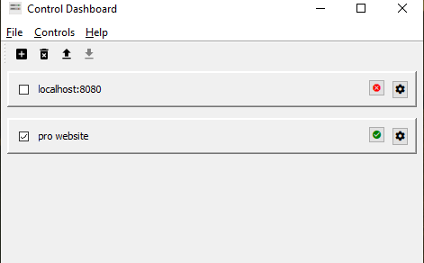 Control Dashboard monitoring 2 websites