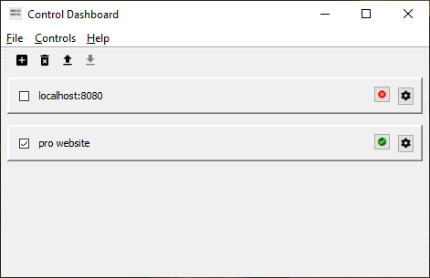 Control Dashboard monitoring 2 websites