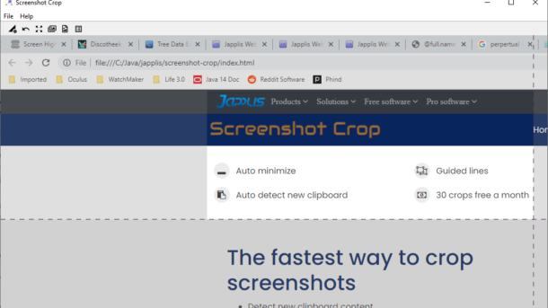 Selecting in Screenshot Crop