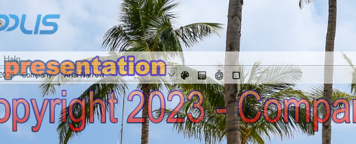 Post On Screen Pro showing transparent text and images on screen