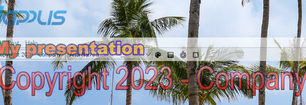 Post On Screen Pro showing transparent text and images on screen