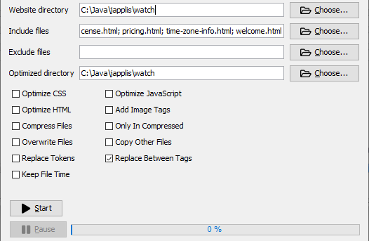 Screenshot of Japplis Website Optimizer