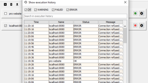 Screenshot of Control Dashboard Pro