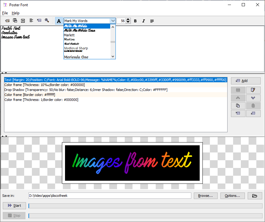 Screenshot of Poster Font software