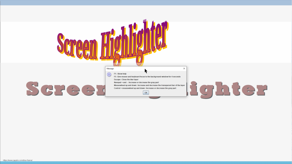 Screen Highlighter help screenshot