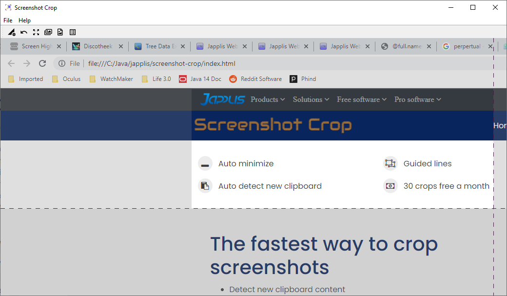 Screenshot of Screenshot Crop