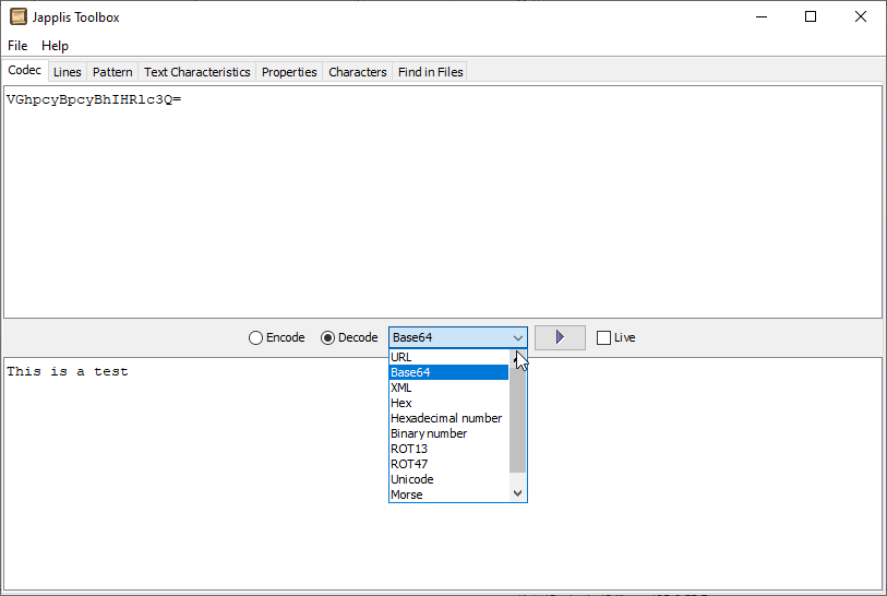 Screenshot of Japplis Toolbox