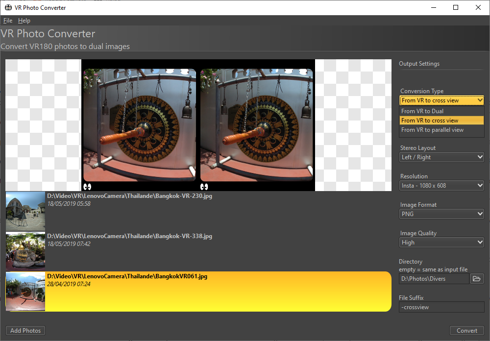 Screenshot of VR Photo Converter